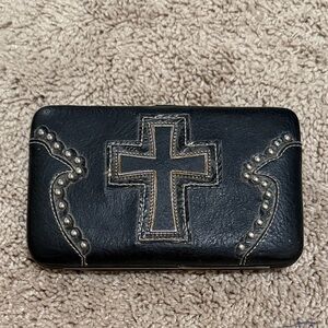 Country Road Black Logo-Print Leather Wallet